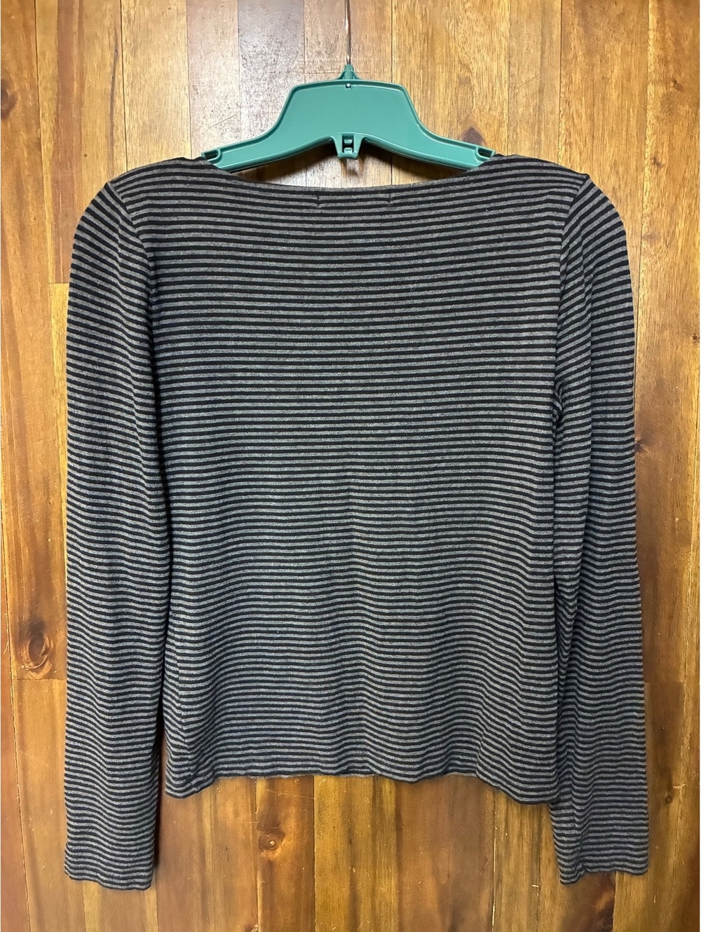 Lauren Ralph Lauren Striped Cropped Top Medium Black Gray Y2K Preppy 90s - Picture 2 of 9